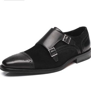 La Milano double monk strap leather upper shoe.